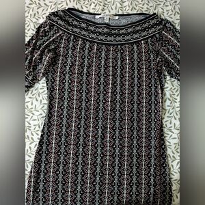 Patterned Black and White Dress